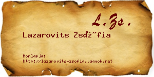 Lazarovits Zsófia névjegykártya