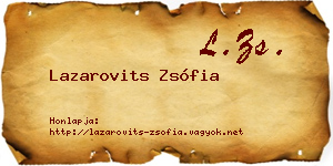 Lazarovits Zsófia névjegykártya