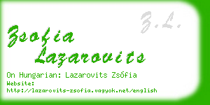 zsofia lazarovits business card